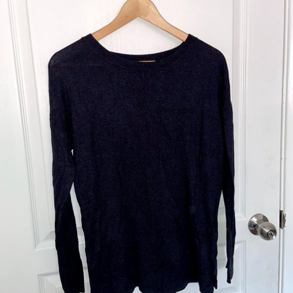 Navy Blue Crew Neck Sweater - Picture 3 of 4